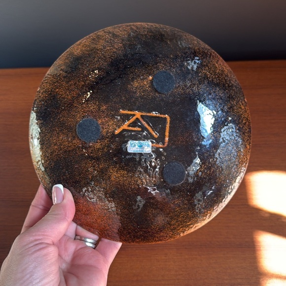 vintage mid-century modern enameled copper plate  Annemarie Davidson 1960s. - Picture 3 of 6